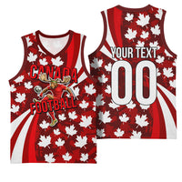 Personalized Canada Football Basketball Jersey Maple Leaf Pattern - Moose Soccer Mascot