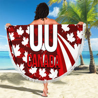 Personalized Canada Football Beach Blanket Maple Leaf Pattern - Moose Soccer Mascot