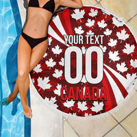 Personalized Canada Football Beach Blanket Maple Leaf Pattern - Moose Soccer Mascot