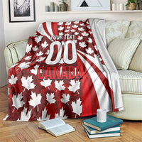 Personalized Canada Football Blanket Maple Leaf Pattern - Moose Soccer Mascot