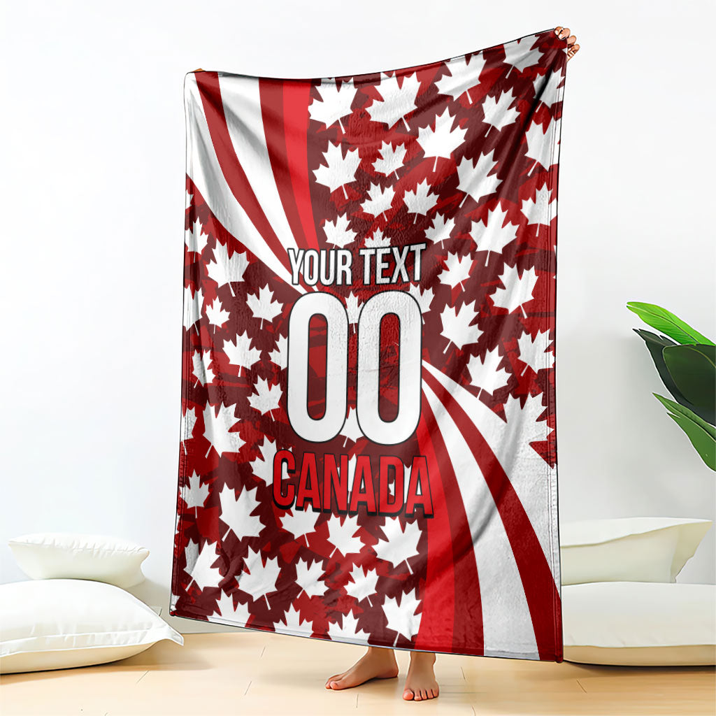 Personalized Canada Football Blanket Maple Leaf Pattern - Moose Soccer Mascot