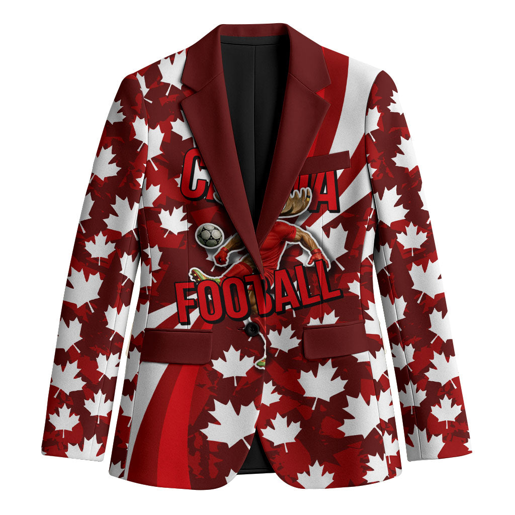 Personalized Canada Football Blazer Maple Leaf Pattern - Moose Soccer Mascot