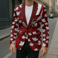 Personalized Canada Football Blazer Maple Leaf Pattern - Moose Soccer Mascot