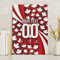 Personalized Canada Football Canvas Wall Art Maple Leaf Pattern - Moose Soccer Mascot