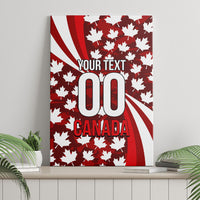 Personalized Canada Football Canvas Wall Art Maple Leaf Pattern - Moose Soccer Mascot