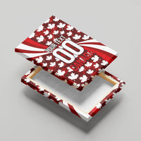 Personalized Canada Football Canvas Wall Art Maple Leaf Pattern - Moose Soccer Mascot