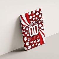 Personalized Canada Football Canvas Wall Art Maple Leaf Pattern - Moose Soccer Mascot
