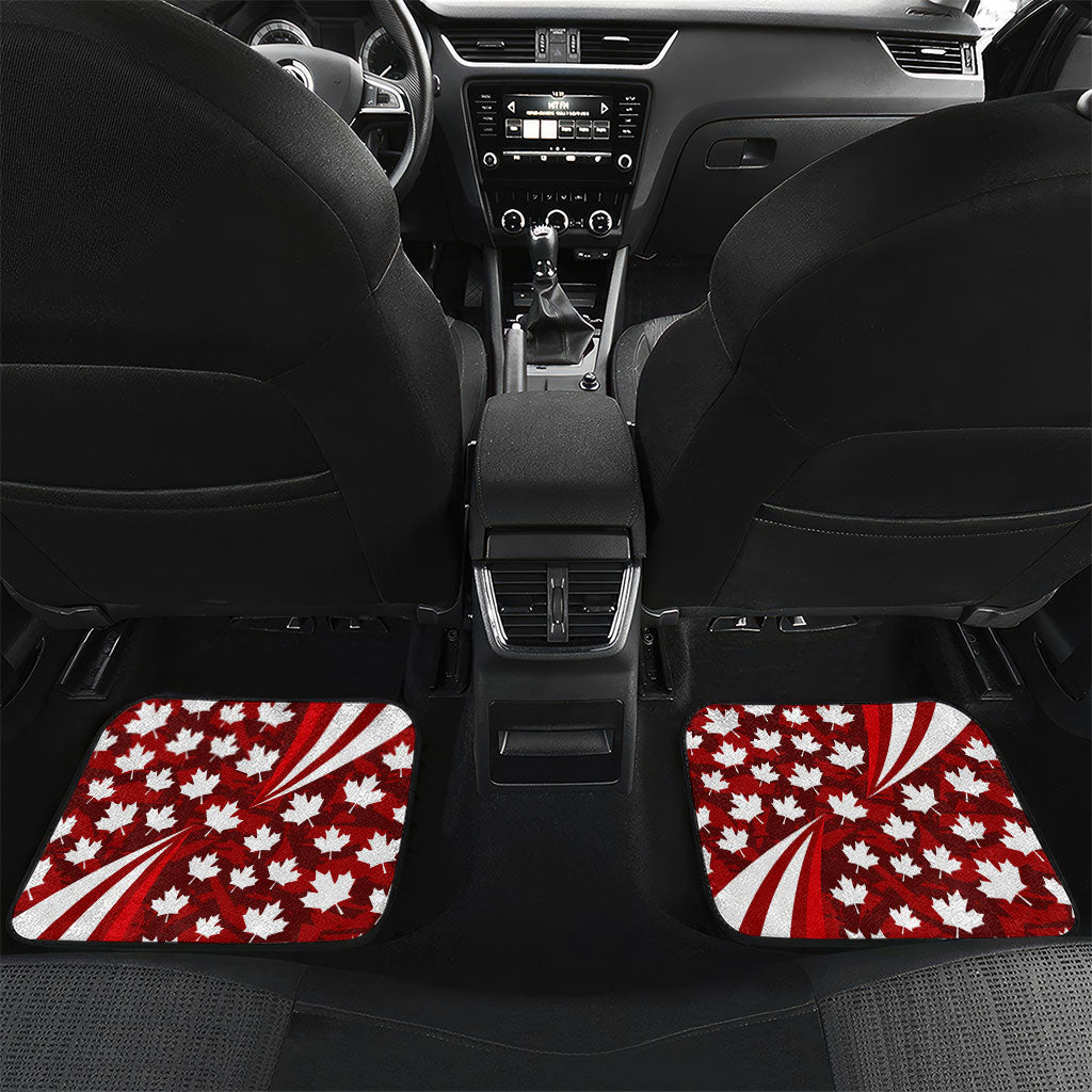Personalized Canada Football Car Mats Maple Leaf Pattern - Moose Soccer Mascot