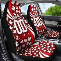 Personalized Canada Football Car Seat Cover Maple Leaf Pattern - Moose Soccer Mascot