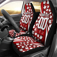 Personalized Canada Football Car Seat Cover Maple Leaf Pattern - Moose Soccer Mascot