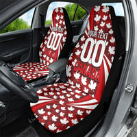 Personalized Canada Football Car Seat Cover Maple Leaf Pattern - Moose Soccer Mascot