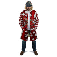 Personalized Canada Football Cloak Maple Leaf Pattern - Moose Soccer Mascot