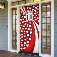 Personalized Canada Football Door Cover Maple Leaf Pattern - Moose Soccer Mascot