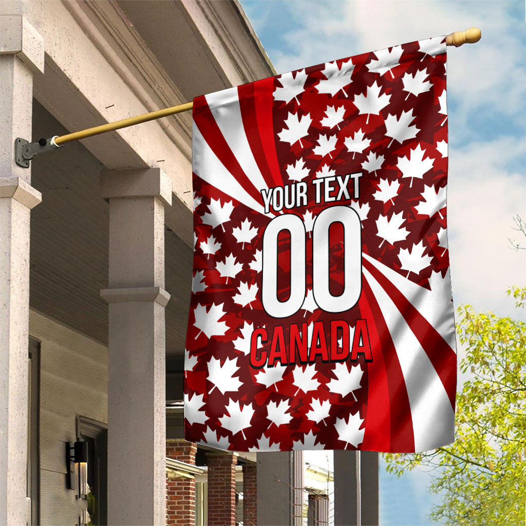 Personalized Canada Football Garden Flag Maple Leaf Pattern - Moose Soccer Mascot