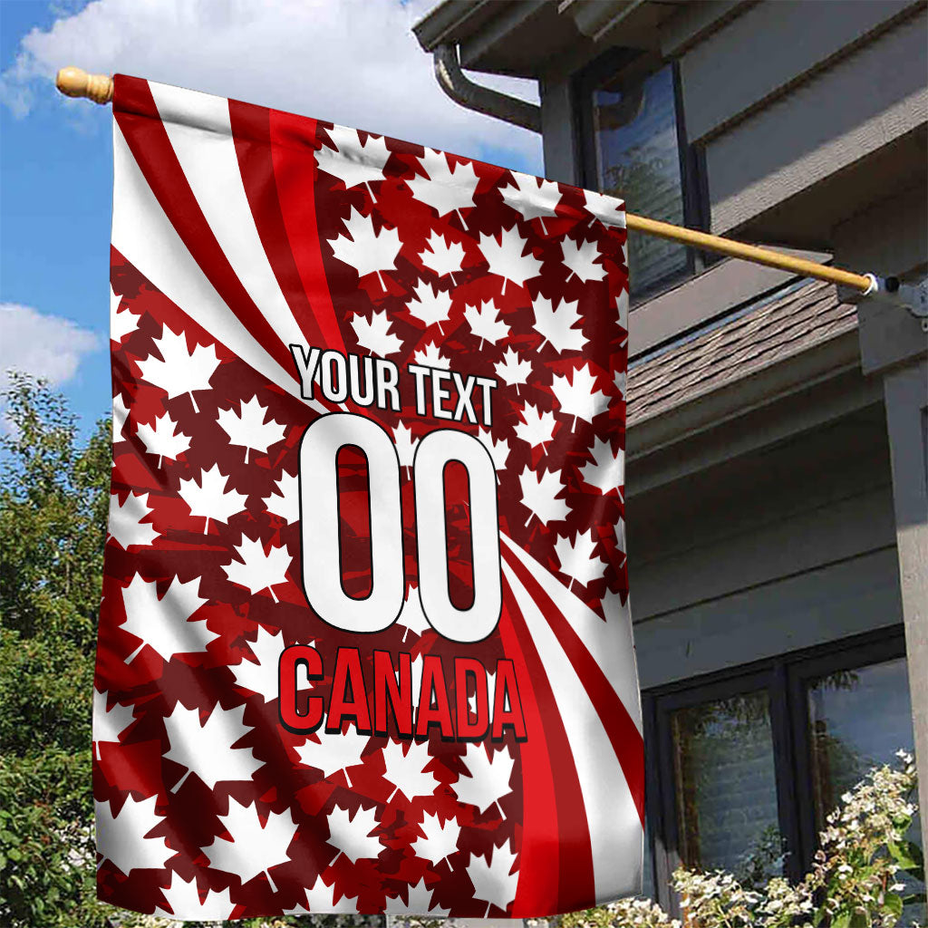 Personalized Canada Football Garden Flag Maple Leaf Pattern - Moose Soccer Mascot