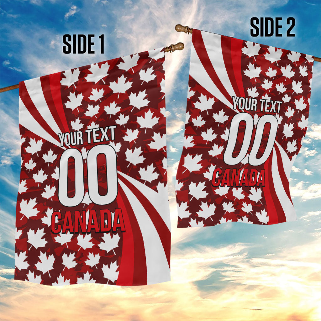 Personalized Canada Football Garden Flag Maple Leaf Pattern - Moose Soccer Mascot
