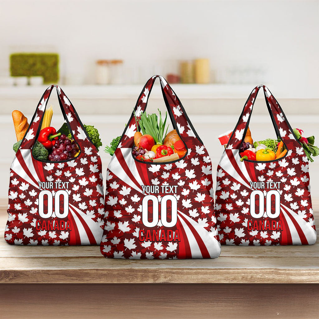 Personalized Canada Football Grocery Bag Maple Leaf Pattern - Moose Soccer Mascot