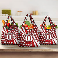 Personalized Canada Football Grocery Bag Maple Leaf Pattern - Moose Soccer Mascot
