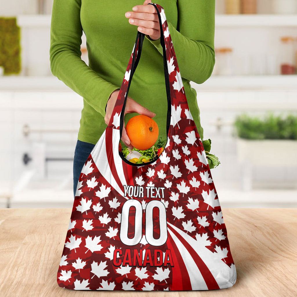 Personalized Canada Football Grocery Bag Maple Leaf Pattern - Moose Soccer Mascot