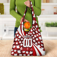 Personalized Canada Football Grocery Bag Maple Leaf Pattern - Moose Soccer Mascot