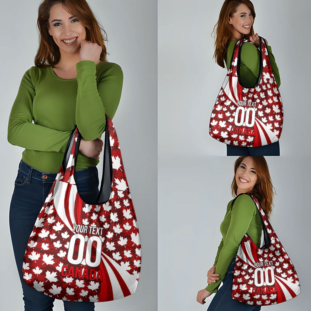 Personalized Canada Football Grocery Bag Maple Leaf Pattern - Moose Soccer Mascot