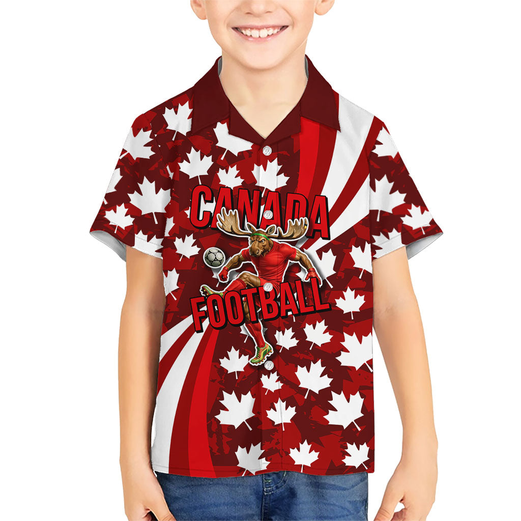 Personalized Canada Football Hawaiian Shirt Maple Leaf Pattern - Moose Soccer Mascot