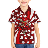 Personalized Canada Football Hawaiian Shirt Maple Leaf Pattern - Moose Soccer Mascot