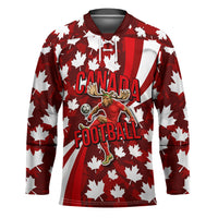 Personalized Canada Football Hockey Jersey Maple Leaf Pattern - Moose Soccer Mascot