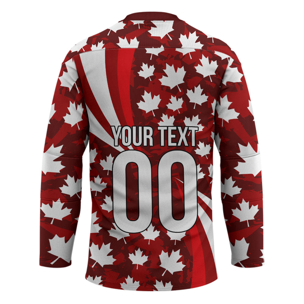 Personalized Canada Football Hockey Jersey Maple Leaf Pattern - Moose Soccer Mascot