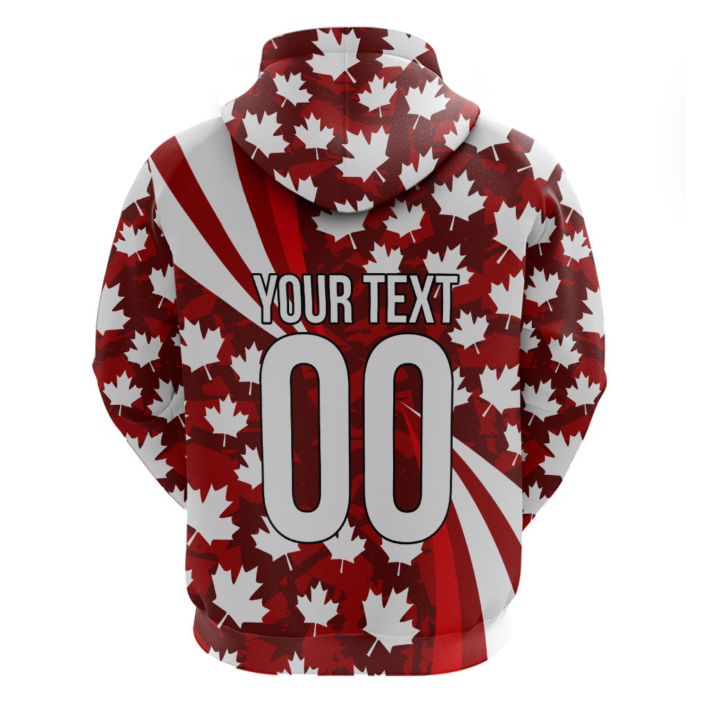 Personalized Canada Football Hoodie Maple Leaf Pattern - Moose Soccer Mascot