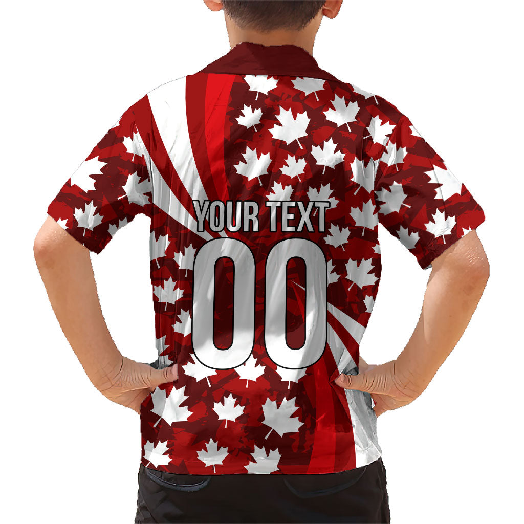 Personalized Canada Football Kid Hawaiian Shirt Maple Leaf Pattern - Moose Soccer Mascot