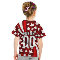 Personalized Canada Football Kid T Shirt Maple Leaf Pattern - Moose Soccer Mascot