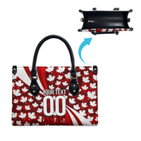 Personalized Canada Football Leather Bag Maple Leaf Pattern - Moose Soccer Mascot