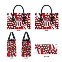 Personalized Canada Football Leather Bag Maple Leaf Pattern - Moose Soccer Mascot