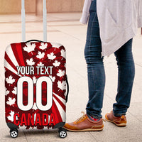 Personalized Canada Football Luggage Cover Maple Leaf Pattern - Moose Soccer Mascot