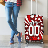 Personalized Canada Football Luggage Cover Maple Leaf Pattern - Moose Soccer Mascot