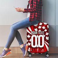 Personalized Canada Football Luggage Cover Maple Leaf Pattern - Moose Soccer Mascot