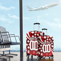 Personalized Canada Football Luggage Cover Maple Leaf Pattern - Moose Soccer Mascot