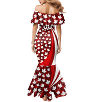 Personalized Canada Football Mermaid Dress Maple Leaf Pattern - Moose Soccer Mascot