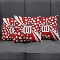 Personalized Canada Football Pillow Cover Maple Leaf Pattern - Moose Soccer Mascot