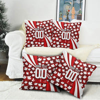 Personalized Canada Football Pillow Cover Maple Leaf Pattern - Moose Soccer Mascot