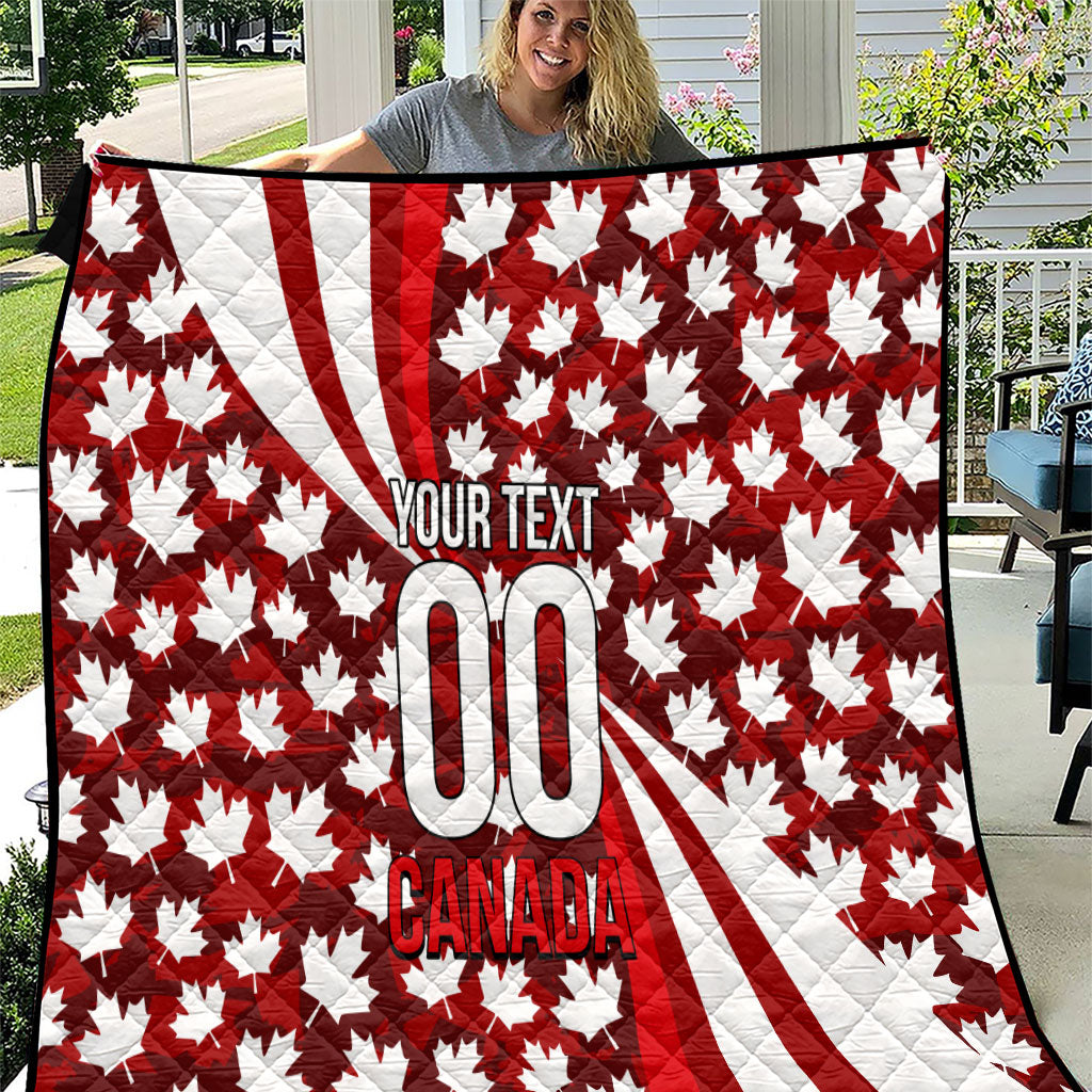Personalized Canada Football Quilt Maple Leaf Pattern - Moose Soccer Mascot