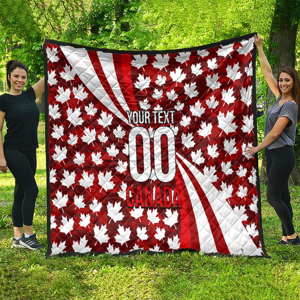 Personalized Canada Football Quilt Maple Leaf Pattern - Moose Soccer Mascot