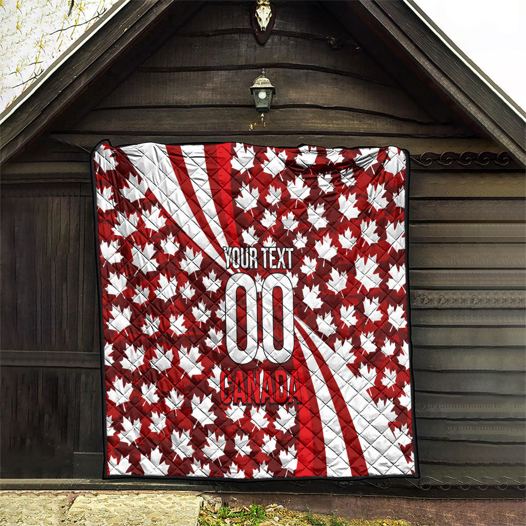 Personalized Canada Football Quilt Maple Leaf Pattern - Moose Soccer Mascot