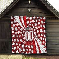 Personalized Canada Football Quilt Maple Leaf Pattern - Moose Soccer Mascot