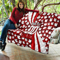 Personalized Canada Football Quilt Maple Leaf Pattern - Moose Soccer Mascot