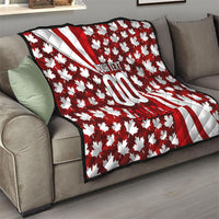 Personalized Canada Football Quilt Maple Leaf Pattern - Moose Soccer Mascot