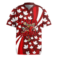 Personalized Canada Football Rugby Jersey Maple Leaf Pattern - Moose Soccer Mascot