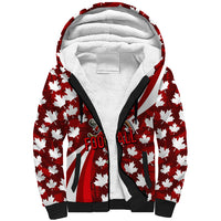Personalized Canada Football Sherpa Hoodie Maple Leaf Pattern - Moose Soccer Mascot
