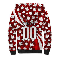 Personalized Canada Football Sherpa Hoodie Maple Leaf Pattern - Moose Soccer Mascot